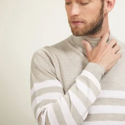 Maison Montagut Pull Raye Col Montant En Laine - Lazar><noscript><img width=