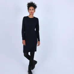 Maison Montagut Robe Col Rond En Laine Merinos - Blanche><noscript><img width=