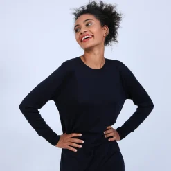 Maison Montagut Robe Col Rond En Laine Merinos - Blanche><noscript><img width=