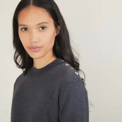 Maison Montagut Robe En Laine Boutons Epaule - Frankie><noscript><img width=