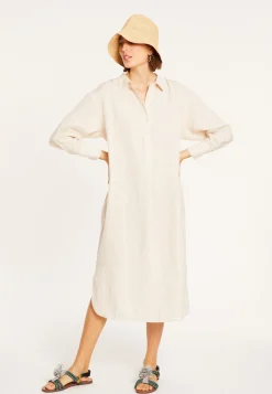 Maison Montagut Robe Longue Col Polo En Lin - Valerie><noscript><img width=