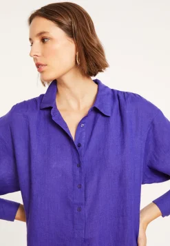 Maison Montagut Robe Longue Col Polo En Lin - Valerie><noscript><img width=