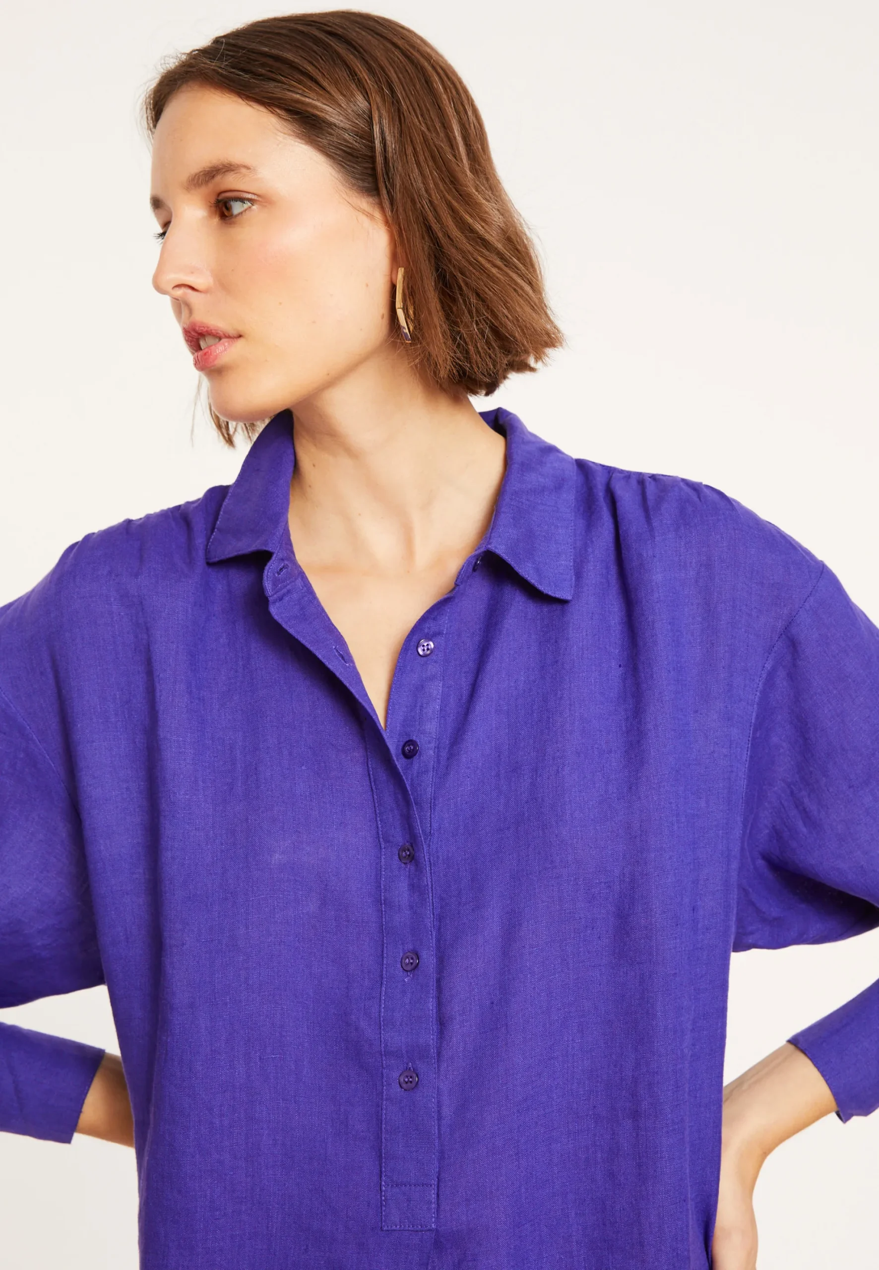 Maison Montagut Robe Longue Col Polo En Lin - Valerie>Femme Robes