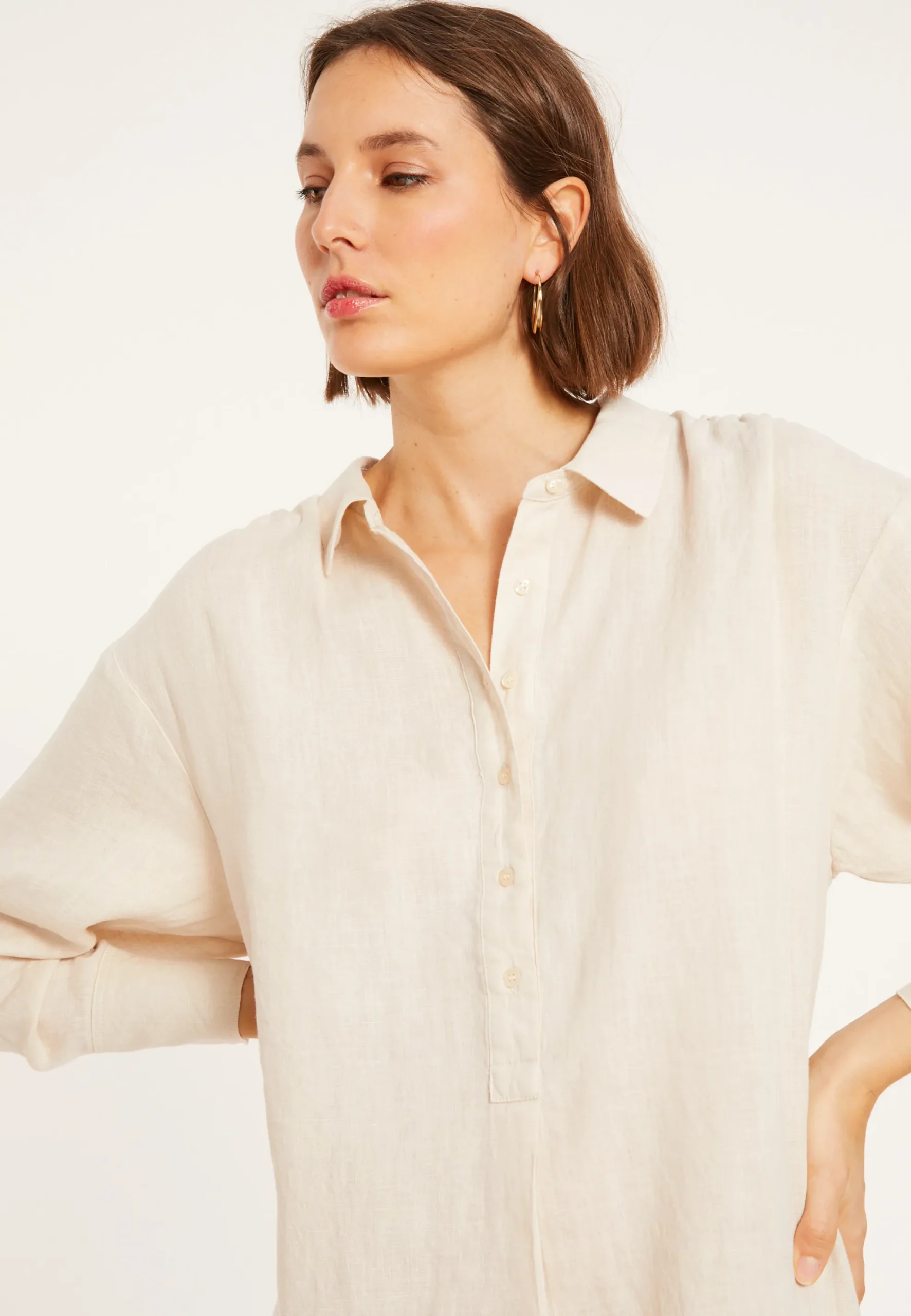 Maison Montagut Robe Longue Col Polo En Lin - Valerie>Femme Robes