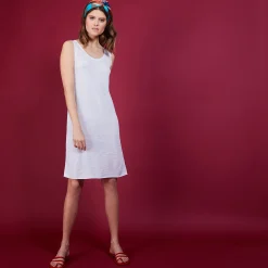 Maison Montagut Robe Longue En Lin Flamme - Bardot>Femme Robes