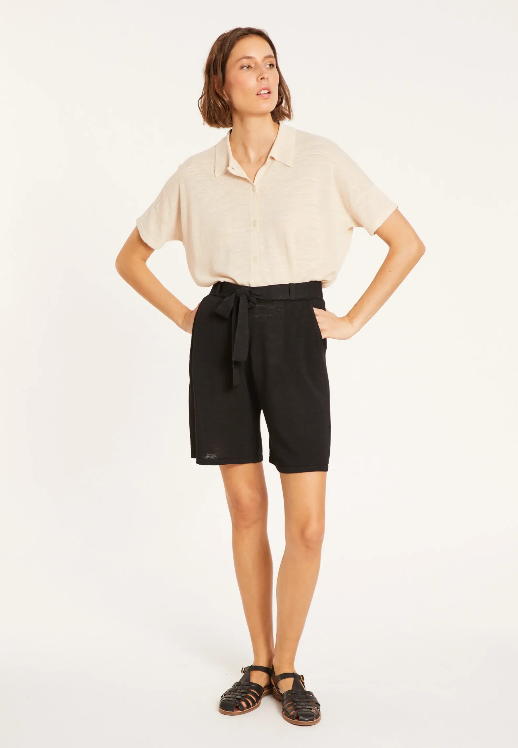 Maison Montagut Short Fluide En Lin Flamme - Maceo>Femme Pantalons