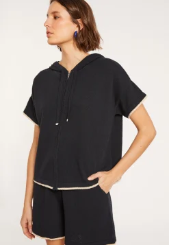 Maison Montagut Sweat Zippe Manches Courtes En Coton Brosse - Mackenzie><noscript><img width=