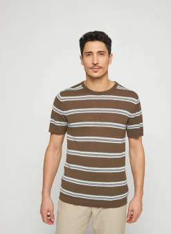 Maison Montagut T-Shirt A Rayures En Lin Flamme - Remi><noscript><img width=