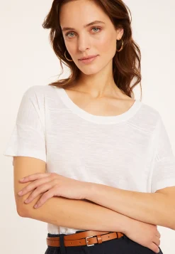 Maison Montagut T-Shirt Ample Col Rond En Lin Flamme - Pavot><noscript><img width=