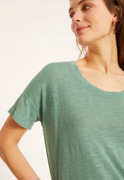 Maison Montagut T-Shirt Ample Col Rond En Lin Flamme - Pavot><noscript><img width=