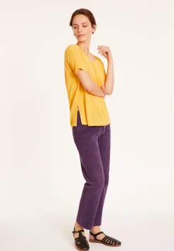 Maison Montagut T-Shirt Ample Col Rond En Lin Flamme - Pavot><noscript><img width=