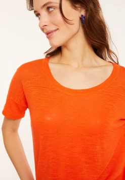 Maison Montagut T-Shirt Ample Col Rond En Lin Flamme - Pavot><noscript><img width=