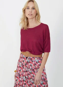 Maison Montagut T-Shirt Ample Col Rond En Lin Flamme - Mairena><noscript><img width=