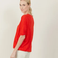 Maison Montagut T-Shirt Ample Col Rond En Lin Flamme - Mairena><noscript><img width=