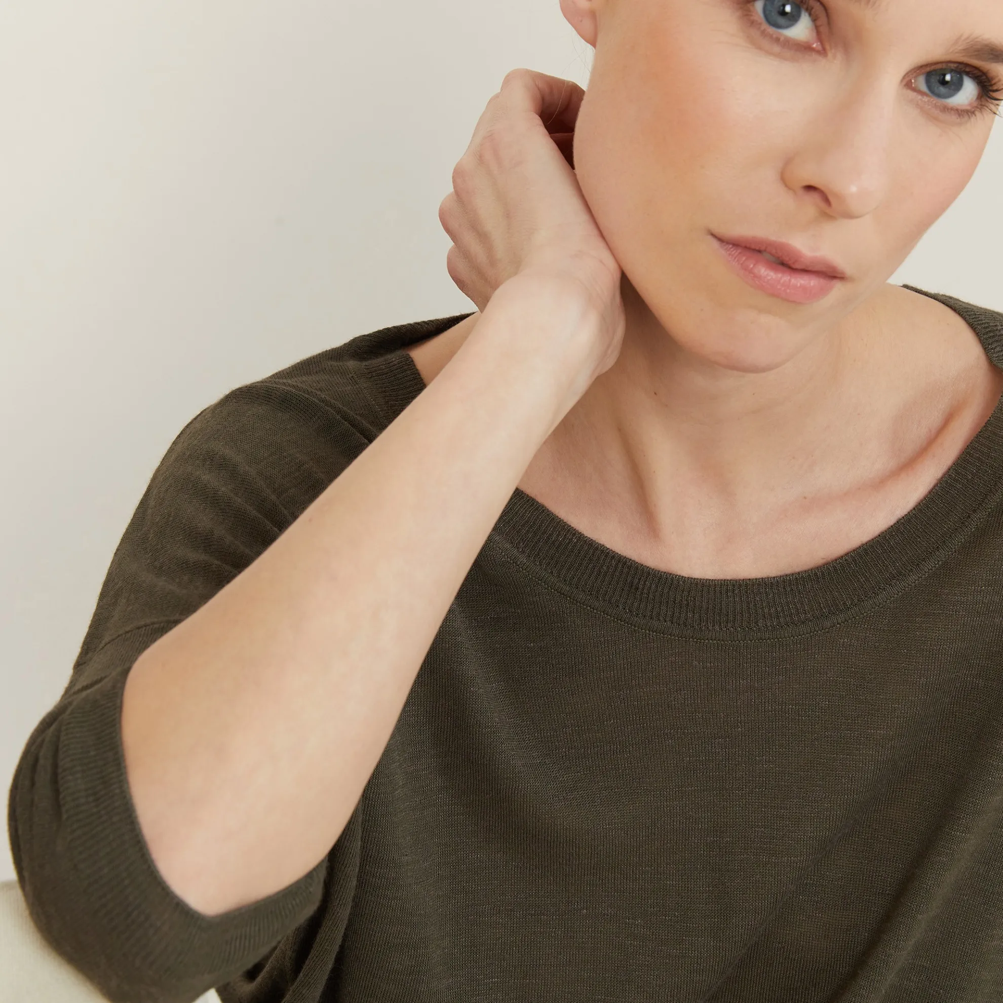 Maison Montagut T-Shirt Ample Col Rond En Lin Flamme - Mairena>Femme T-Shirts