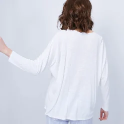 Maison Montagut T-Shirt Ample Col V - Malou><noscript><img width=