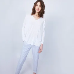 Maison Montagut T-Shirt Ample Col V - Malou><noscript><img width=