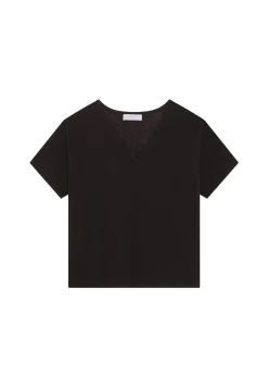 Maison Montagut T-Shirt Ample Col V En Coton Brosse - Maden><noscript><img width=