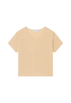 Maison Montagut T-Shirt Ample Col V En Coton Brosse - Maden><noscript><img width=