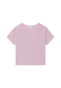 Maison Montagut T-Shirt Ample Col V En Coton Brosse - Maden><noscript><img width=