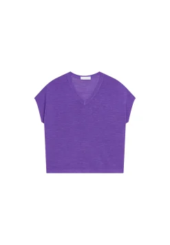 Maison Montagut T-Shirt Ample Col V En Lin Flamme - Marra><noscript><img width=