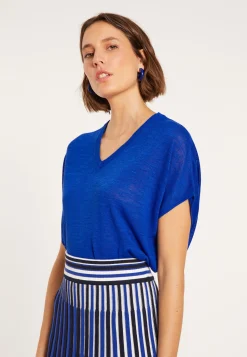 Maison Montagut T-Shirt Ample Col V En Lin Flamme - Marra><noscript><img width=