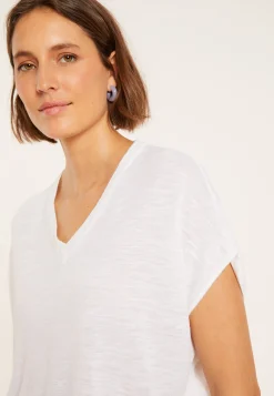 Maison Montagut T-Shirt Ample Col V En Lin Flamme - Marra><noscript><img width=