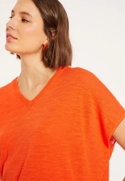 Maison Montagut T-Shirt Ample Col V En Lin Flamme - Marra><noscript><img width=