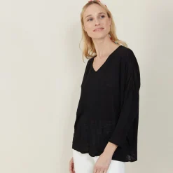 Maison Montagut T-Shirt Ample En Lin Flamme - Balou><noscript><img width=