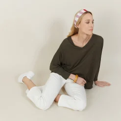 Maison Montagut T-Shirt Ample En Lin Flamme - Balou><noscript><img width=