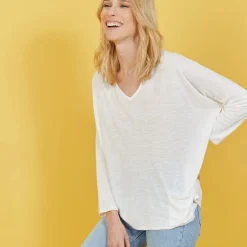 Maison Montagut T-Shirt Ample En Lin Flamme - Balou><noscript><img width=