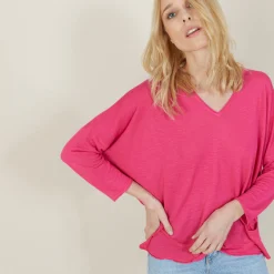 Maison Montagut T-Shirt Ample En Lin Flamme - Balou><noscript><img width=