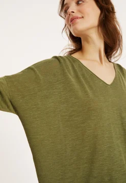 Maison Montagut T-Shirt Ample En Lin Flamme - Balou><noscript><img width=