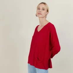 Maison Montagut T-Shirt Ample En Lin Flamme - Balou><noscript><img width=