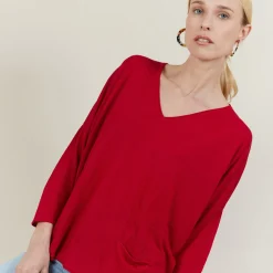 Maison Montagut T-Shirt Ample En Lin Flamme - Balou><noscript><img width=