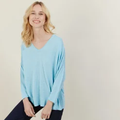 Maison Montagut T-Shirt Ample En Lin Flamme - Balou><noscript><img width=