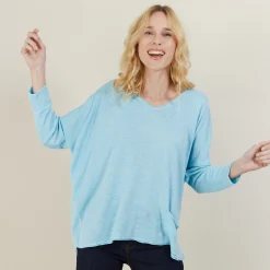 Maison Montagut T-Shirt Ample En Lin Flamme - Balou><noscript><img width=