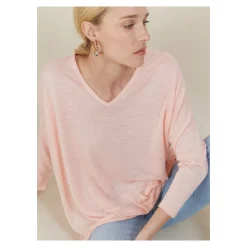 Maison Montagut T-Shirt Ample En Lin Flamme - Balou><noscript><img width=