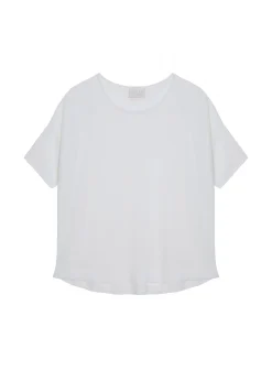 Maison Montagut T-Shirt Ample Manches Coudes En Lin Flamme - Taslim><noscript><img width=