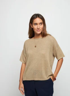 Maison Montagut T-Shirt Boutonne A L'Arriere En Lin - Tilla><noscript><img width=