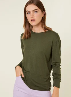 Maison Montagut T-Shirt Boutonne En Bambou Cachemire Col Rond En Maille Fine - Aelia><noscript><img width=