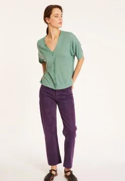 Maison Montagut T-Shirt Boutonne En Lin Flamme - Maddie><noscript><img width=