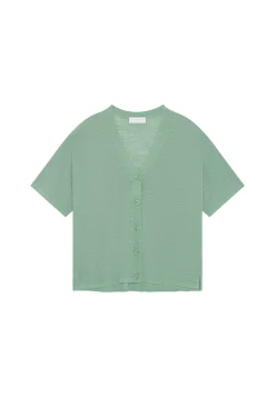 Maison Montagut T-Shirt Boutonne En Lin Flamme - Maddie><noscript><img width=