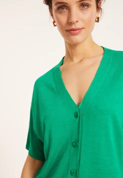 Maison Montagut T-Shirt Boutonne En Lin Flamme - Maddie><noscript><img width=