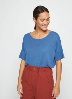 Maison Montagut T-Shirt Boutonne En Lin Flamme - Tally><noscript><img width=