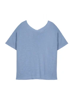 Maison Montagut T-Shirt Boutonne En Lin Flamme - Tally><noscript><img width=