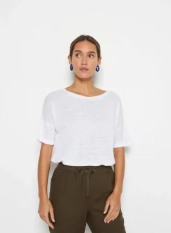 Maison Montagut T-Shirt Boutonne En Lin Flamme - Tally><noscript><img width=