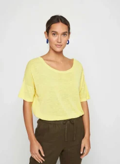 Maison Montagut T-Shirt Boutonne En Lin Flamme - Tally><noscript><img width=