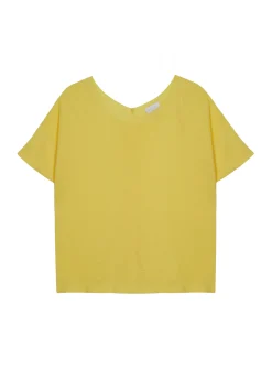 Maison Montagut T-Shirt Boutonne En Lin Flamme - Tally><noscript><img width=