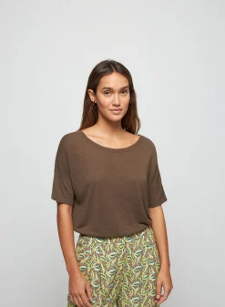 Maison Montagut T-Shirt Boutonne En Lin Flamme - Tally><noscript><img width=